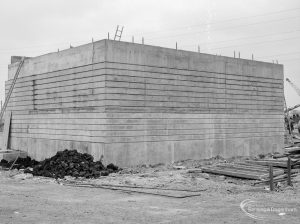 Riverside Sewage Works Reconstruction X showing a rusticated blind structure, 1966