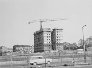Marks Gate Tower Block showing a distance shot of Highview House, Hatch Grove, Chadwell Heath from Eastern Avenue, 1966