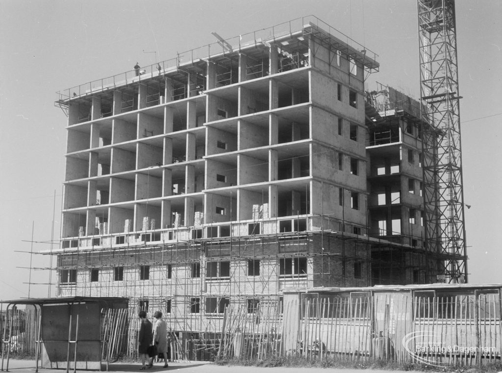 Marks Gate Tower Block showing a close up of Highview House, Hatch Grove, Chadwell Heath from north-east, 1966
