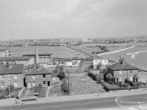 Becontree Heath showing the view from the Civic Centre, Dagenham of the north-east of the park, 1966