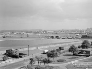 Becontree Heath showing the view from the Civic Centre, Dagenham of north-east view of the balancing and boating lake , 1966