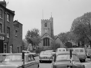 St Margaret’s Church, Barking from car park, taken from north, 1966