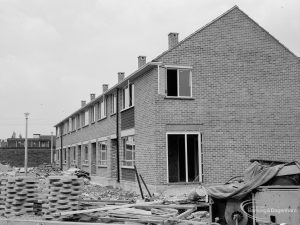 John Burns Drive off Ripple Road, Barking, showing unfinished houses, 1966