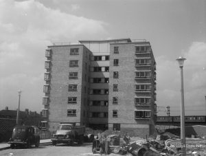 John Burns Drive off Ripple Road, Barking, showing block of flats, 1966