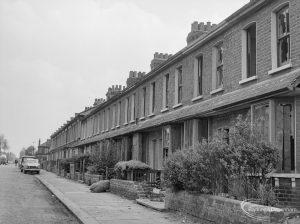 Housing in Gascoigne area, Barking, showing old houses to be demolished, 1966