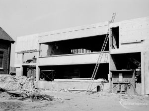 Riverside Sewage Works Reconstruction XI, showing exterior side view of pump powerhouse, 1966