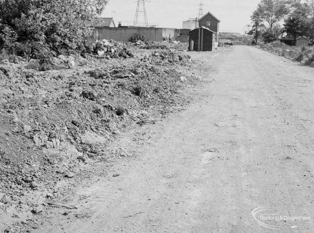 Riverside Sewage Works Reconstruction XI, showing first stretch of rebuilt roadway connecting whole area with public roads, 1966