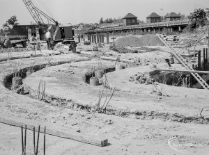Riverside Sewage Works Reconstruction XI, showing foundations in preparation for large circular tank, 1966