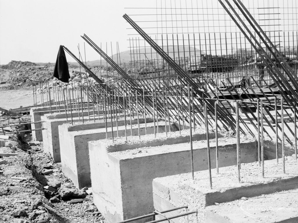 Riverside Sewage Works Reconstruction XI, showing vast concrete foundations, 1966