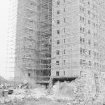 Housing in Church Elm Lane, Dagenham, showing lower portion of Thaxted House tower block, from north-west, 1966
