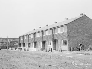 Housing in Church Elm Lane, Dagenham, showing houses on south side of square, 1966