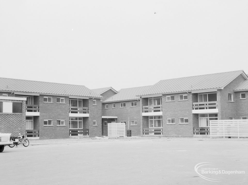 Housing in Church Elm Lane, Dagenham, showing houses, 1966