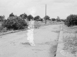 Roadway in Evenlode Way, Dagenham after demolition of prefabs, 1966
