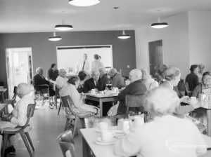 Elderly people in the central dining room at Saywood Lodge, Weston Road, Dagenham, 1966