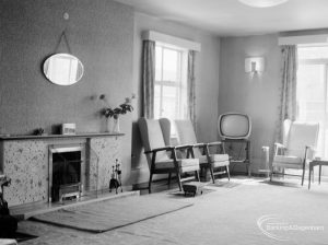 Mayesbrook, Bevan Avenue, Barking, showing the members’ lounge with a television receiver, 1966