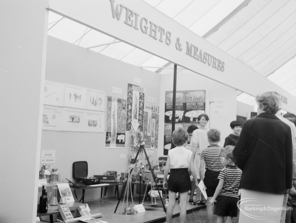 Dagenham Town Show 1966, showing Civic Service stand for Weights and Measures, 1966