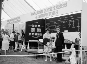 Dagenham Town Show 1966, showing Civic Service stand for Borough Engineers and Surveyors, 1966