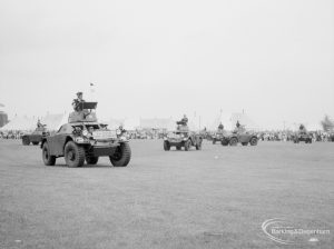 Dagenham Town Show 1966, showing tanks from the Second Royal Tank Regiment in a diagonal formation in the Arena, 1966