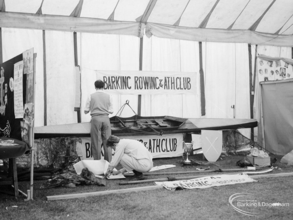 Dagenham Town Show 1966 at Central Park, showing Barking Rowing and Athletic Club stand, 1966