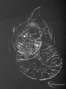 Dagenham Town Show 1966 at Central Park, showing wire sculpture on black background on Youth Display, 1966