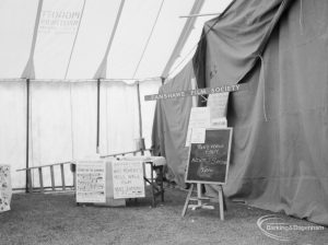 Dagenham Town Show 1966 at Central Park, showing entrance to Fanshawe Film Society’s cinema in Visual Arts display, 1966