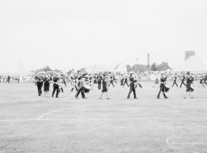 Dagenham Town Show 1966 at Central Park, showing a band marching in Arena, 1966