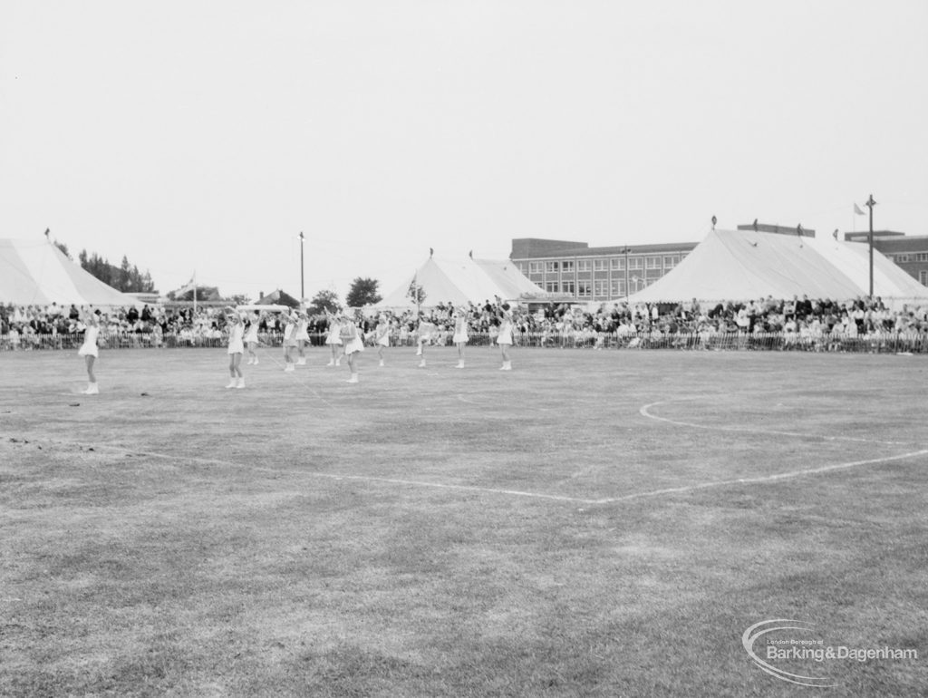 Dagenham Town Show 1966 at Central Park, showing Gymnastic display in Arena, 1966