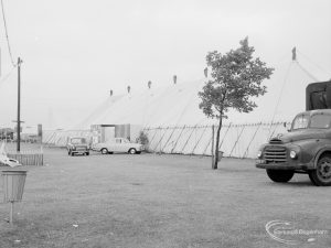 Dagenham Town Show 1966 at Central Park, showing tents in showground, 1966