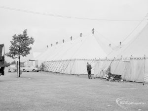 Dagenham Town Show 1966 at Central Park, showing tents in showground, 1966