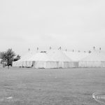 Dagenham Town Show 1966 at Central Park, showing tents in showground, 1966