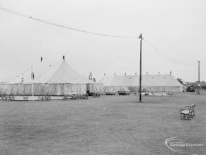 Dagenham Town Show 1966 at Central Park, showing tents in showground, 1966