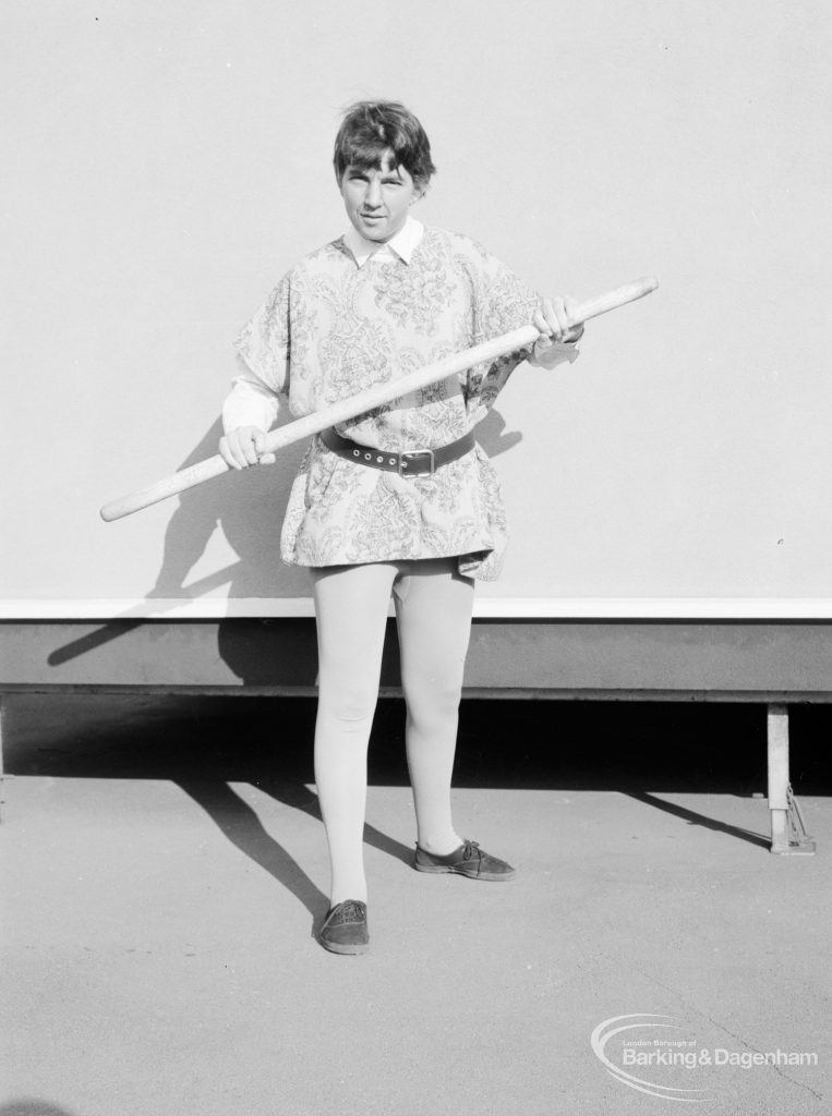 Gearies Girls School, Redbridge, showing performer in ‘As You Like It’ school play, 1966