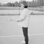 Valentines Park, Ilford, showing tennis player on court, 1966