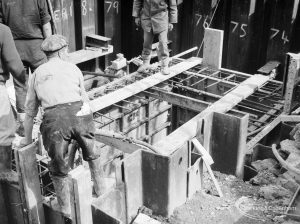 Riverside Sewage Works Reconstruction XII, showing shuttering on roof of central powerhouse [see also EES11455], 1966