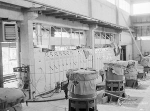 Riverside Sewage Works Reconstruction XII, showing interior of powerhouse, with switch gear, 1966