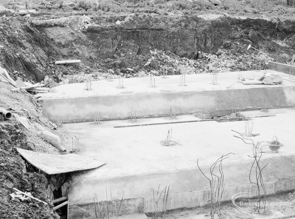 Riverside Sewage Works Reconstruction XII, showing foundations, 1966