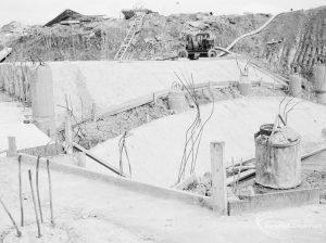 Riverside Sewage Works Reconstruction XII, showing massive concrete supports, 1966