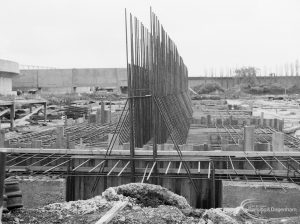 Riverside Sewage Works Reconstruction XII, showing steel rod network for base and walls, 1966