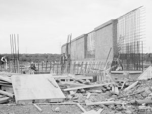 Riverside Sewage Works Reconstruction XII, showing rising walls of storm tanks, 1966