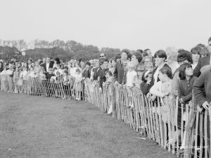 Barking Carnival, showing the crowd gathered at the chestnut fence, 1966