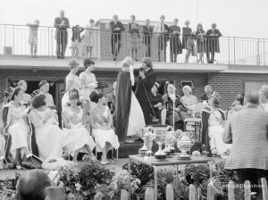 Barking Carnival, showing crowning of Barking Beauty Queen, and with cups on table, 1966