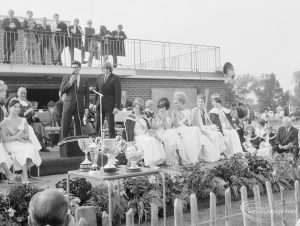 Barking Carnival, showing visiting Beauty Queens behind the cups, 1966
