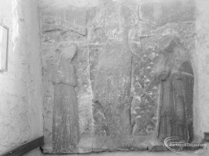 Defaced twelfth century Holy Rood in Curfew Tower at Barking Abbey, 1966