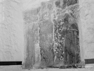 Defaced twelfth century Holy Rood in Curfew Tower at Barking Abbey, 1966