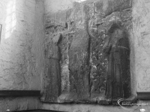 Defaced twelfth century Holy Rood in Curfew Tower at Barking Abbey, 1966