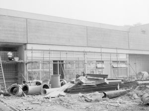 Riverside Sewage Works Extension XIII, showing glazing of underpart of power unit, with concrete above, 1966