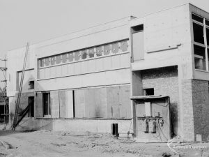 Riverside Sewage Works Extension XIII, showing nearly finished end of control room, 1966