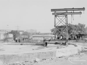 Riverside Sewage Works Extension XIII, showing circular base under construction and gantry, 1966