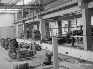 Riverside Sewage Works Extension XIII, showing ground floor interior of the power control hall, with equipment [see also EES11447], 1966