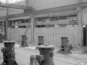 Riverside Sewage Works Extension XIII, showing control hall interior with pumps, switching gear and travelling hoist, 1966